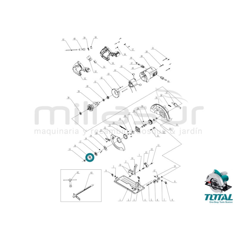 ARANDELA APRIETE DISCO PARA SIERRA CIRCULAR DE MANO TS1141856 (12 mm) - motoscamaralweb.com