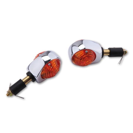 Intermitente para manillar HIGHSIDER smart Ochsenauge - cristal naranja - homologado E - Pareja - motoscamaralweb.com