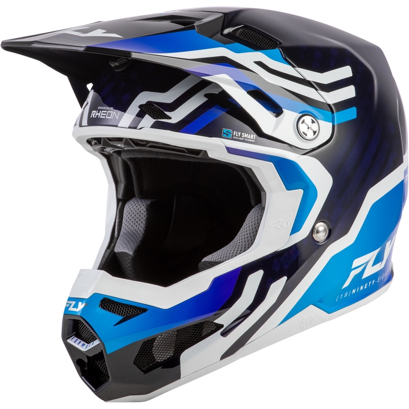Casco FLY RACING Formula S Carbon Byte - Blue Carbon/blanco - motoscamaralweb.com