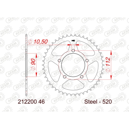 Corona AFAM acero estándar 212200 - 520 - motoscamaralweb.com