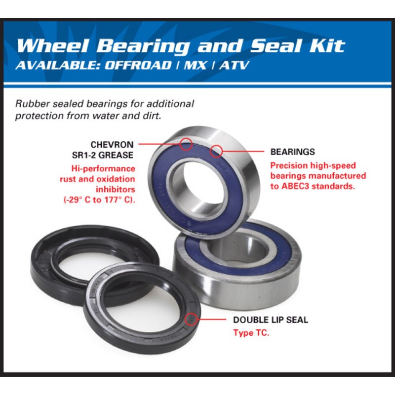 Kit ALL BALLS de rodamientos y retenes de rueda Maverick X3 - motoscamaralweb.com Kit ALL BALLS de rodamientos y retenes de rueda Maverick X3 - motoscamaralweb.com