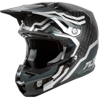 Casco FLY RACING Formula S Carbon Byte - Black Carbon/gris/plata - motoscamaralweb.com