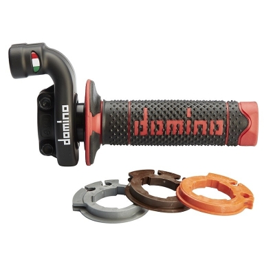 Acelerador con puño DOMINO KRK negro/rojo - motoscamaralweb.com