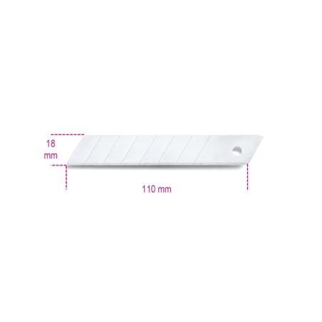 Estuche BETA de 10 láminas de recambio (18 mm) para cúter BETA (ref. 1771BM) - motoscamaralweb.com