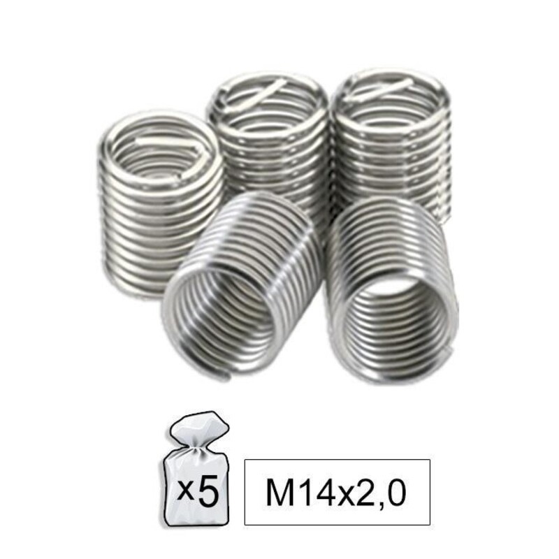 Set de 5 Helicoides M14x2.0 para reparación rosca bujía JBM 52022 - motoscamaralweb.com Set de 5 Helicoides M14x2.0 para reparación rosca bujía JBM 52022 - motoscamaralweb.com