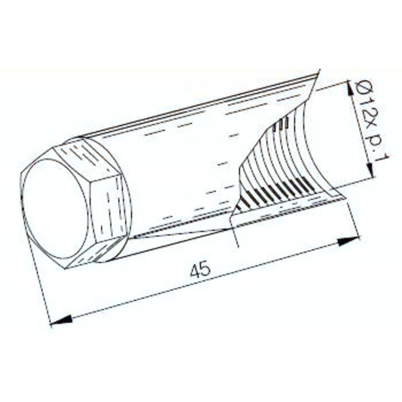 Boquilla protectora para extractor de volante longitud 45mm BUZZETTI - motoscamaralweb.com Boquilla protectora para extractor de volante longitud 45mm BUZZETTI - motoscamaralweb.com