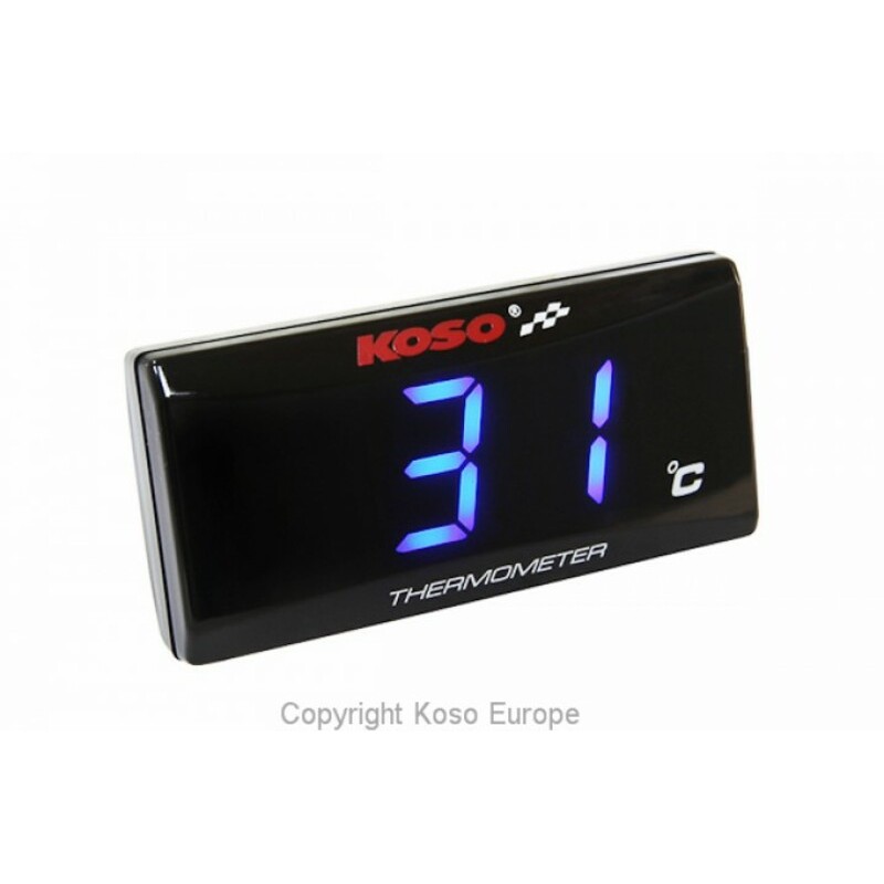 Reloj de temperatura digital KOSO Super Slim azul BA024B10 - motoscamaralweb.com Reloj de temperatura digital KOSO Super Slim azul BA024B10 - motoscamaralweb.com
