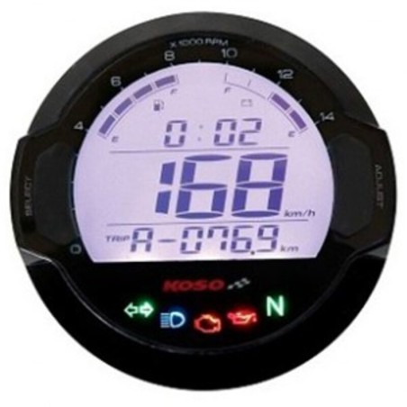 Marcador circular KOSO D64 DL-03S negro BB642W20 - motoscamaralweb.com