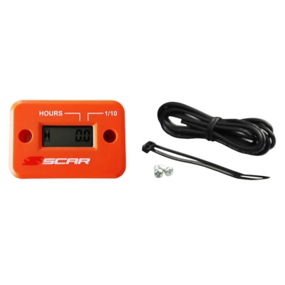 Cuentahoras SCAR cableado con velcro naranja - motoscamaralweb.com