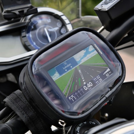 Soporte universal para navegador GPS OXFORD fijación mediante correas al manillar - motoscamaralweb.com