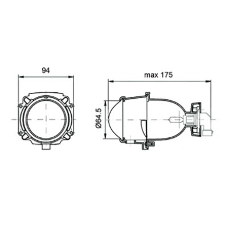 Faro polielipsoidal delantero universal V PARTS - motoscamaralweb.com