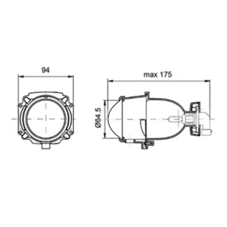 Faro polielipsoidal delantero universal V PARTS - motoscamaralweb.com