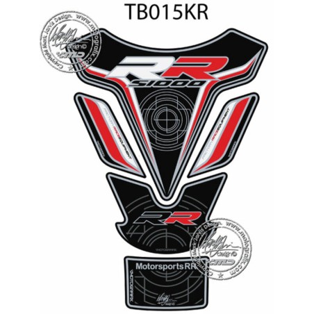 Protector de depósito Motografix S1000RR negro/blanco/rojo - motoscamaralweb.com