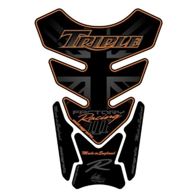 Protector de depósito Motografix TRIUMPH Triple negro/naranja 4 piezas - motoscamaralweb.com