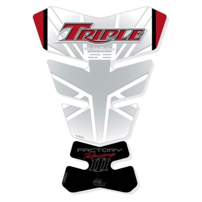 Protector de depósito Motografix Triumph Speed Triple blanco - motoscamaralweb.com