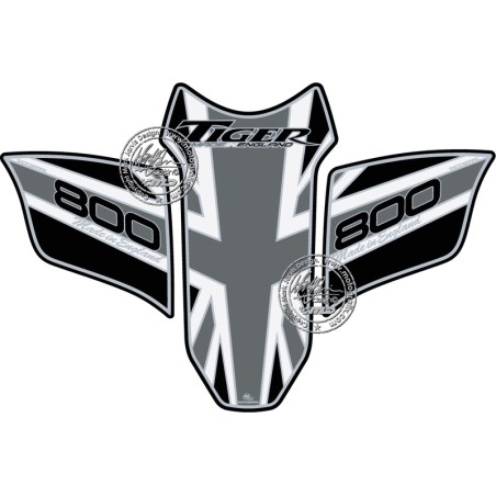 Protector de depósito Motografix Triumph TIGER 800 negro/gris - motoscamaralweb.com