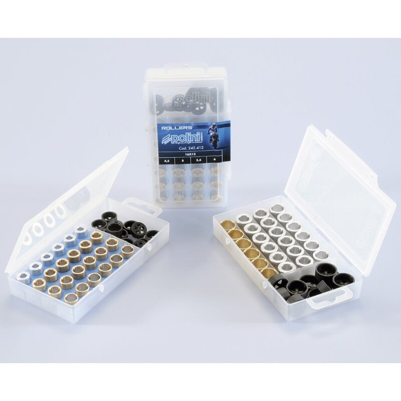 Caja de rodillos POLINI 16x13mm 2.5-3-3.5-4gr - 24 piezas - motoscamaralweb.com Caja de rodillos POLINI 16x13mm 2.5-3-3.5-4gr - 24 piezas - motoscamaralweb.com
