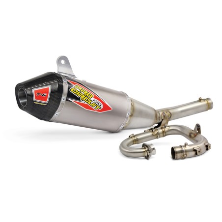 Linea completa escape Pro Circuit T-6. acero inox. KTM SX-F/FC 250: Silencioso de titanio. tapa de carbono - motoscamaralweb.com