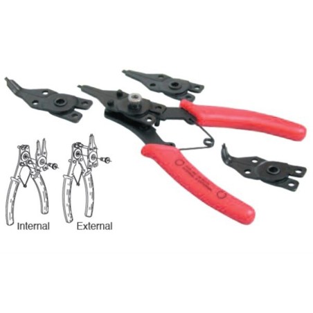 Alicates combinables para anillos interiores y exteriores kit 4 pinzas BUZZETTI - motoscamaralweb.com
