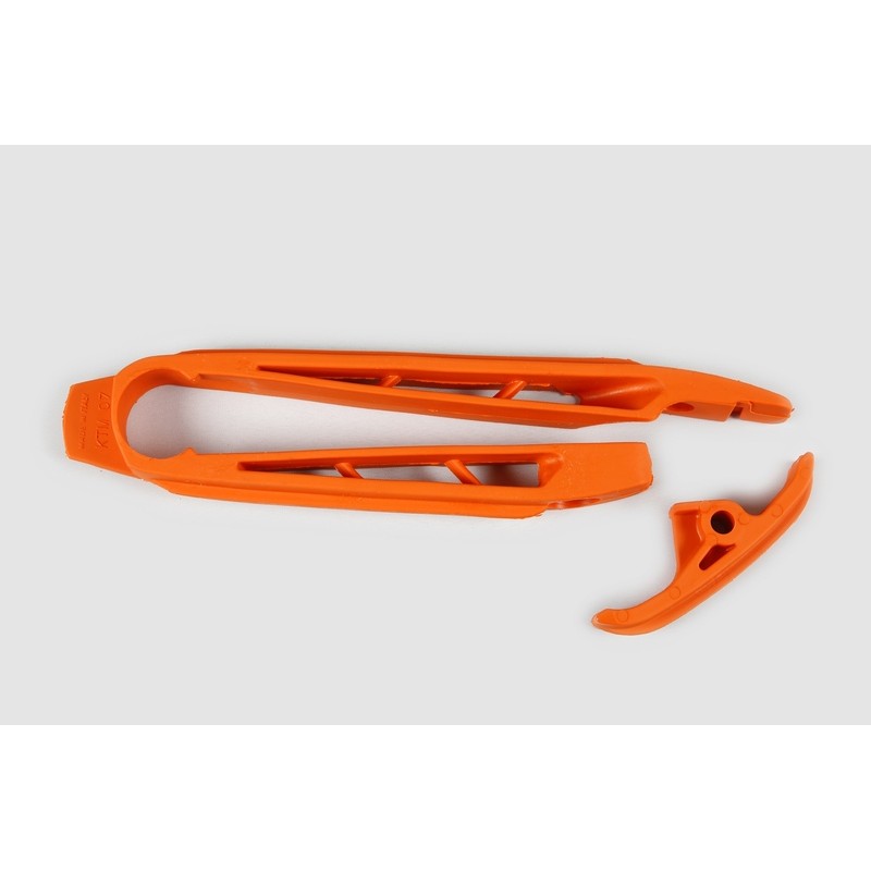Patín de basculante + Almohadilla de cadena UFO naranja KTM - motoscamaralweb.com Patín de basculante + Almohadilla de cadena UFO naranja KTM - motoscamaralweb.com