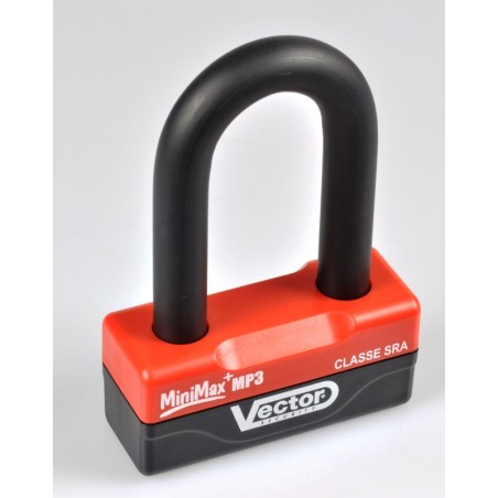 Candado de disco VECTOR MiniMax+ MP3 - Ø16mm / 85x44mm - Certificado SRA - motoscamaralweb.com