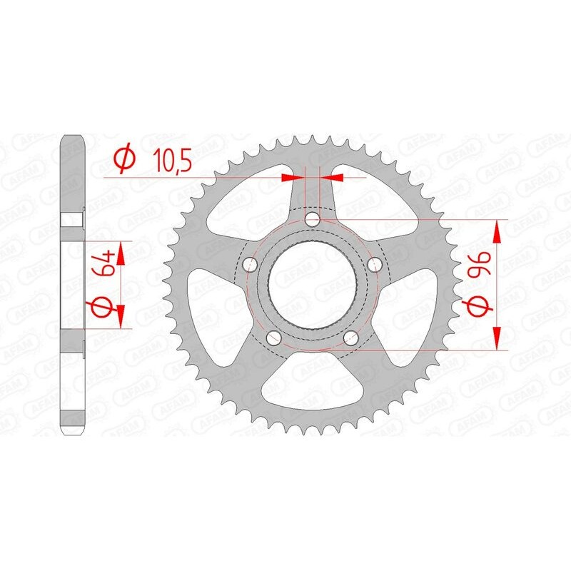 Corona AFAM acero estándar 10203 - Paso 428 - motoscamaralweb.com Corona AFAM acero estándar 10203 - Paso 428 - motoscamaralweb.com