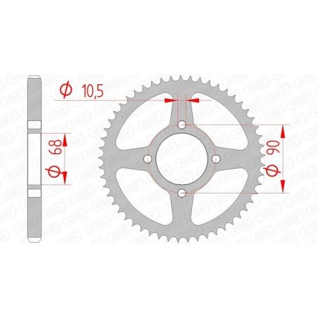 Corona AFAM acero estándar 10205 - Paso 428 - motoscamaralweb.com