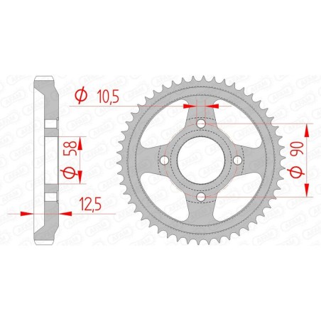 Corona AFAM acero estándar 10216 - Paso 428 - motoscamaralweb.com