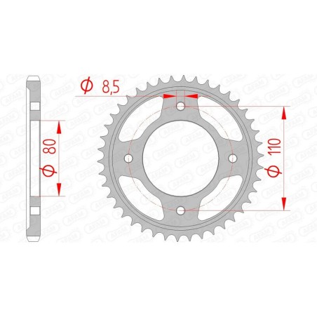 Corona AFAM acero estándar 10235 - Paso 428 - motoscamaralweb.com