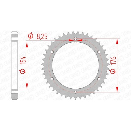 Corona AFAM acero estándar 10607 - Paso 530 - motoscamaralweb.com