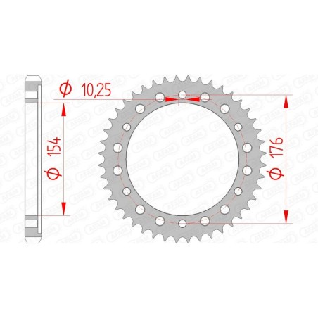 Corona AFAM acero estándar 10801 - Paso 530 - motoscamaralweb.com