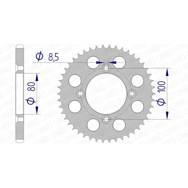 Corona AFAM aluminio ultraligera 11110 - Paso 428 - motoscamaralweb.com