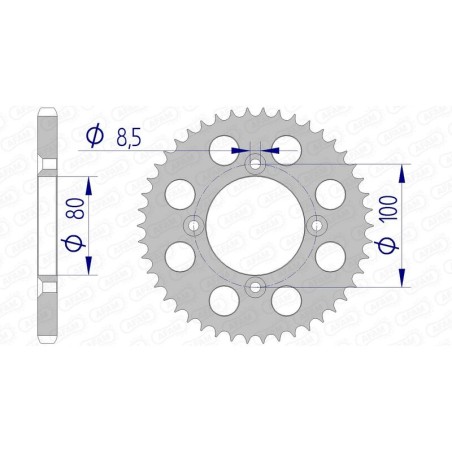 Corona AFAM aluminio ultraligera 11110 - Paso 428 - motoscamaralweb.com
