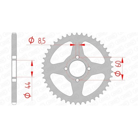Corona AFAM acero estándar 12100 - Paso 420 - motoscamaralweb.com