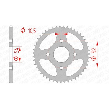 Corona AFAM acero estándar 12113 - Paso 420 - motoscamaralweb.com