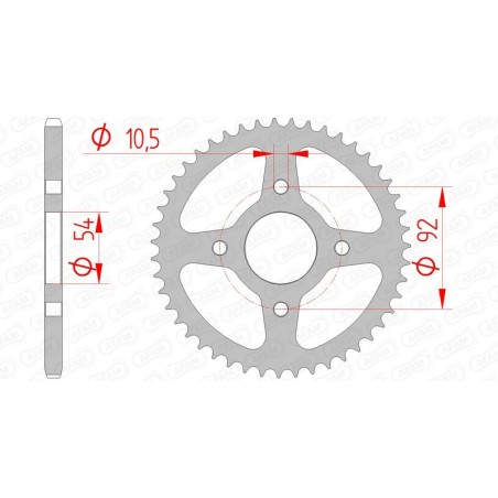 Corona AFAM acero estándar 12115 - Paso 420 - motoscamaralweb.com