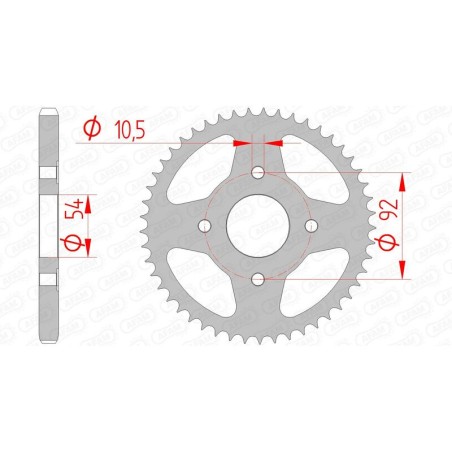 Corona AFAM acero estándar 12202 - Paso 428 - motoscamaralweb.com