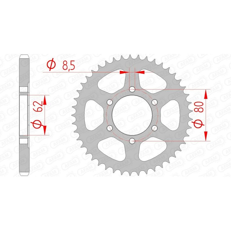Corona AFAM acero estándar 12203 - Paso 428 - motoscamaralweb.com Corona AFAM acero estándar 12203 - Paso 428 - motoscamaralweb.com