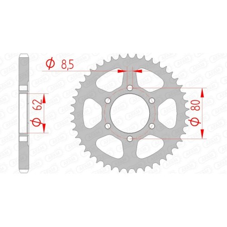 Corona AFAM acero estándar 12203 - Paso 428 - motoscamaralweb.com