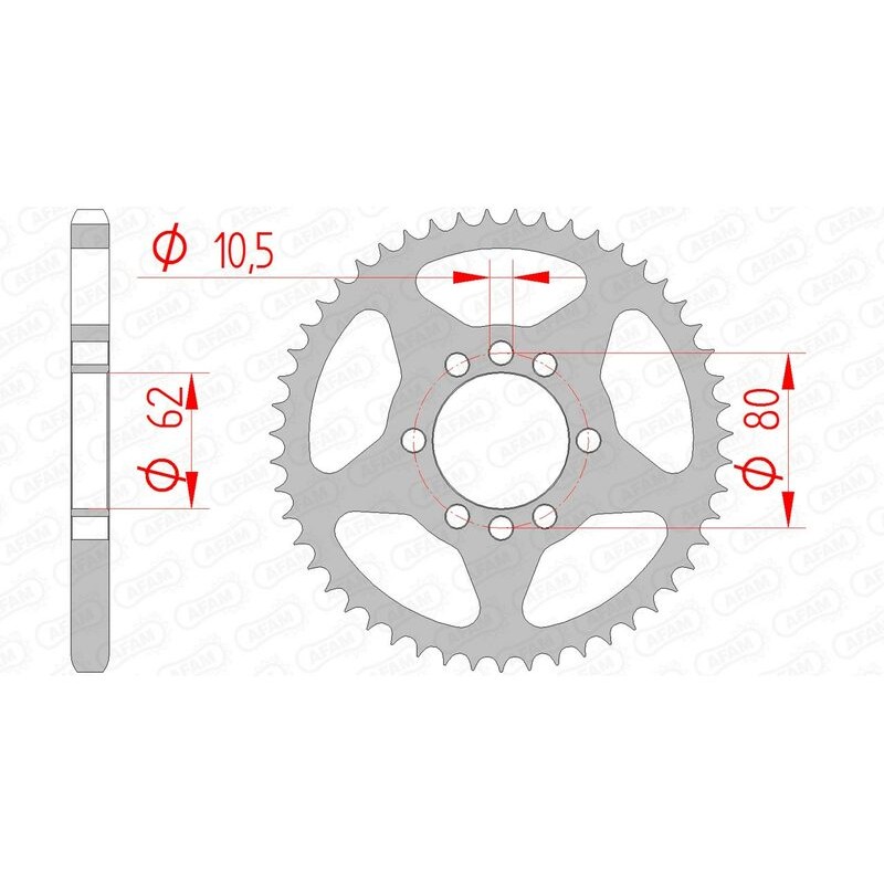 Corona AFAM acero estándar 12204 - Paso 428 - motoscamaralweb.com Corona AFAM acero estándar 12204 - Paso 428 - motoscamaralweb.com