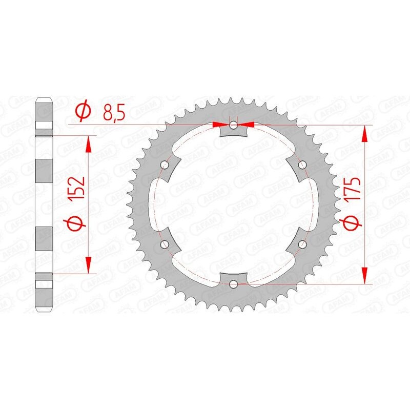 Corona AFAM acero estándar 12207 - Paso 428 - motoscamaralweb.com Corona AFAM acero estándar 12207 - Paso 428 - motoscamaralweb.com