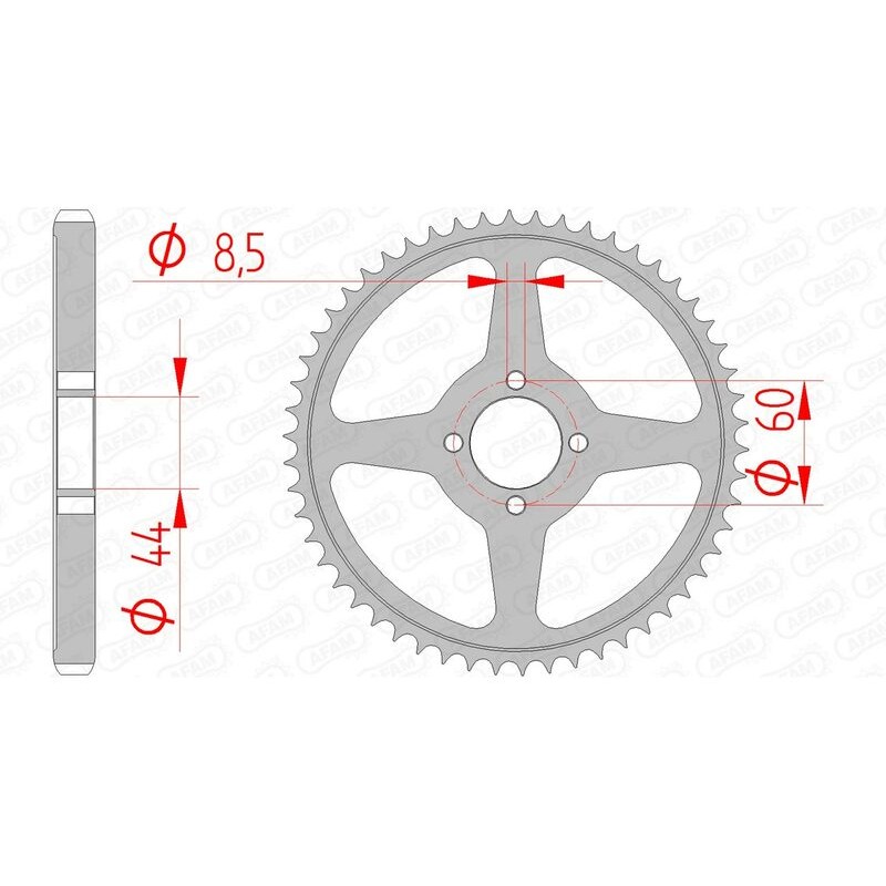 Corona AFAM acero estándar 12222 - Paso 428 - motoscamaralweb.com Corona AFAM acero estándar 12222 - Paso 428 - motoscamaralweb.com