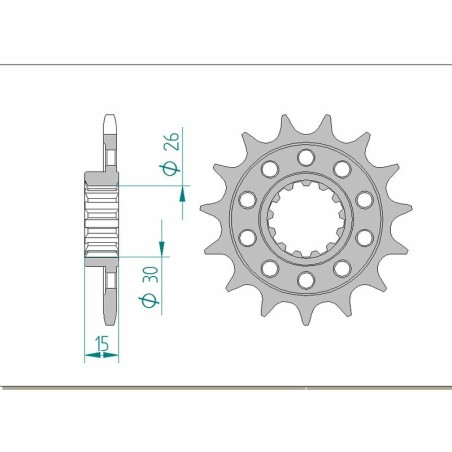 Piñón AFAM acero estándar 166801 - Paso 520 - motoscamaralweb.com