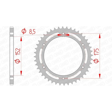 Corona AFAM acero estándar 12301 - Paso 520 - motoscamaralweb.com