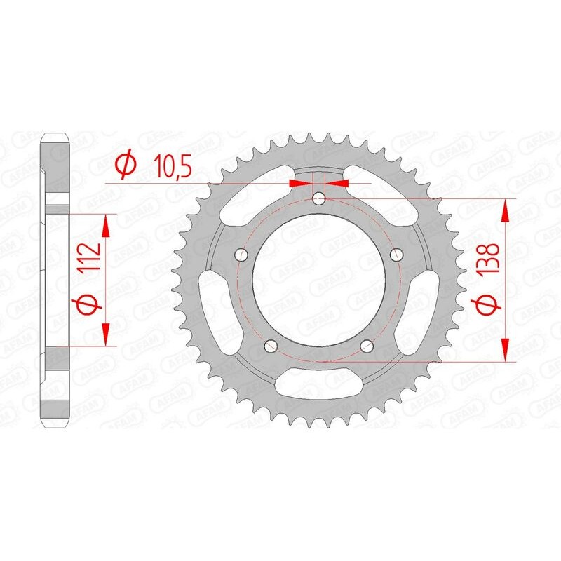Corona AFAM acero estándar 12607 - Paso 530 - motoscamaralweb.com Corona AFAM acero estándar 12607 - Paso 530 - motoscamaralweb.com