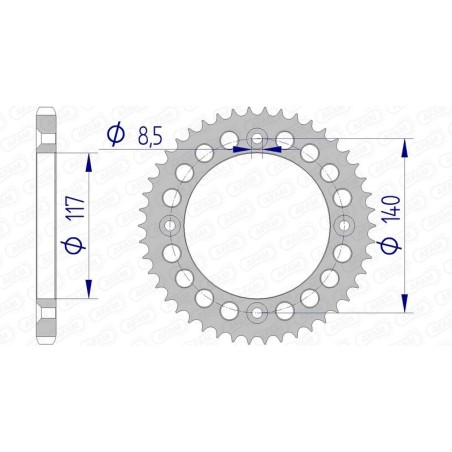 Corona AFAM aluminio ultraligera anodizada 13108 - Paso 428 - motoscamaralweb.com