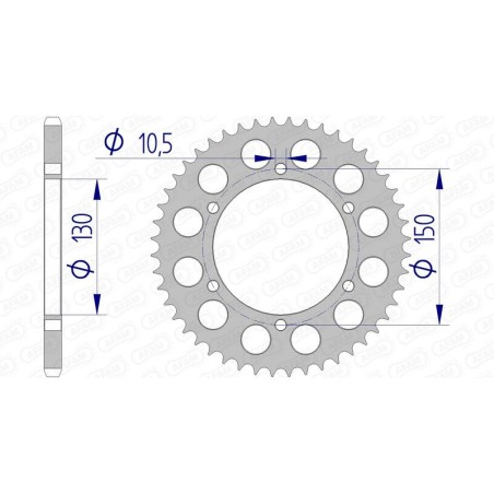 Corona AFAM aluminio 13604 - Paso 520 - motoscamaralweb.com