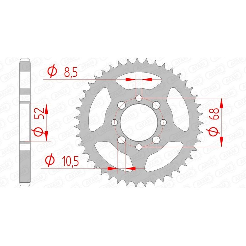 Corona AFAM acero estándar 14101 - Paso 428 - motoscamaralweb.com