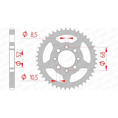 Corona AFAM acero estándar 14101 - Paso 428 - motoscamaralweb.com