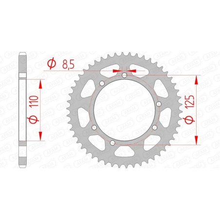 Corona AFAM acero estándar 14109 - Paso 420 - motoscamaralweb.com